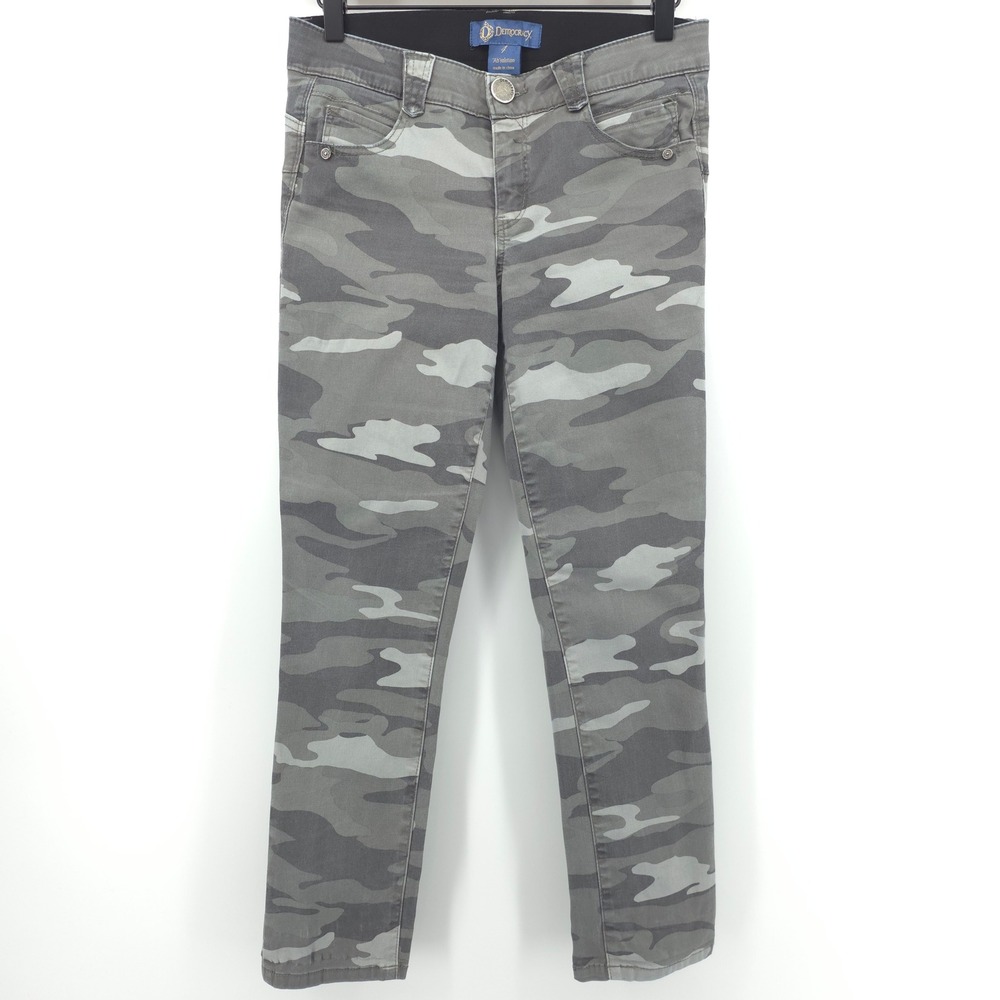 Democracy‎ Womens Pants Ab Solution 4 Gray Camouflage Skinny Utility B1176QB822